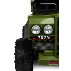 Pojazd akumulatorowy TANK Green samochód Wywrotka Toyz by Caretero 4 mocne silniki 35 W